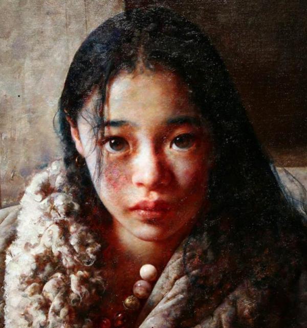 Tibet Girl Painting by Ai Xuan