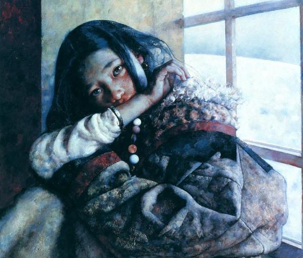 Tibet Girl Painting by Ai Xuan