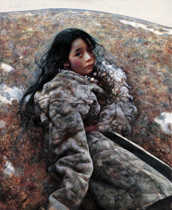 Tibet Girl Painting by Ai Xuan