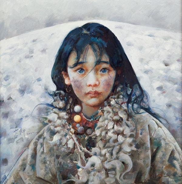 Tibet Girl Painting by Ai Xuan
