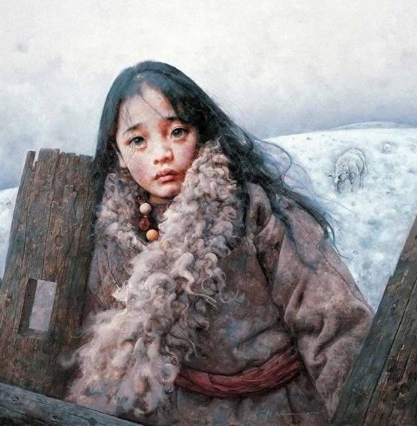 Tibet Girl Painting by Ai Xuan