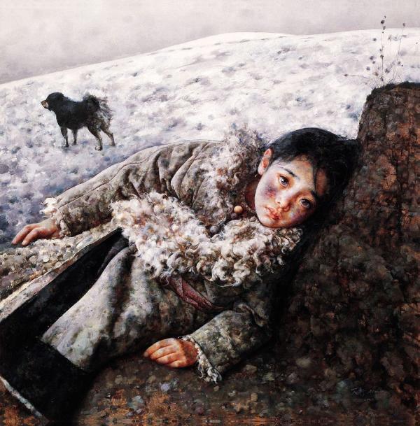 Tibet Girl Painting by Ai Xuan