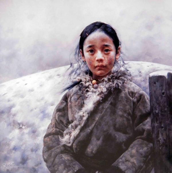 Tibet Girl Painting by Ai Xuan