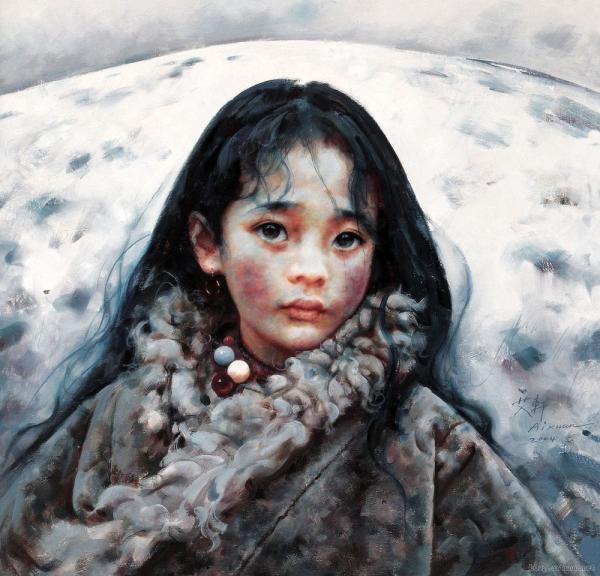 Tibet Girl Painting by Ai Xuan