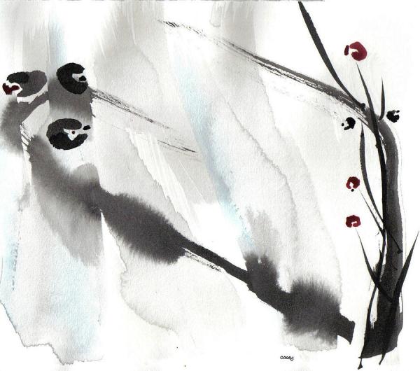 Elegant Sumi-e Paintings by Casey Shannon
