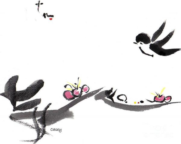 Elegant Sumi-e Paintings by Casey Shannon