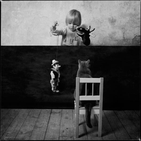 Little Girl and Her Cat