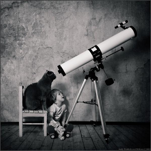 Little Girl and Her Cat