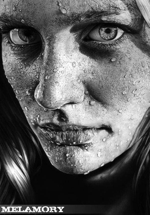 12 blob_on_face_by_fairyartos 35 Amazing Examples of Black And White Photography