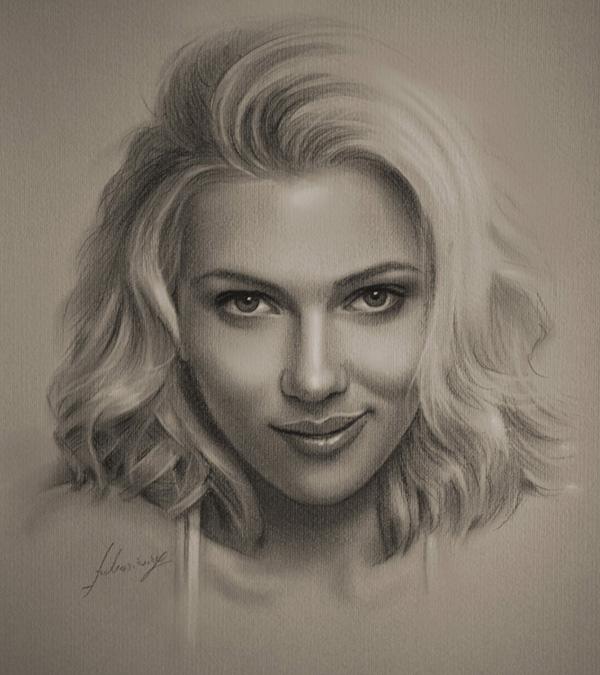 41 scarlett_johansson_by_krzysztof20d 35 Amazing Examples of Black And White Photography