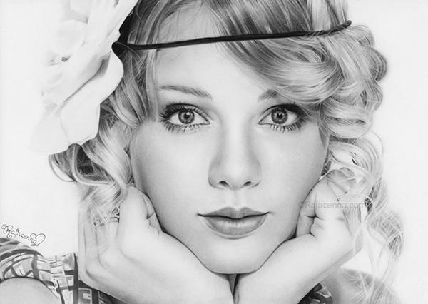 20 taylor_swift_by_rajacenna 35 Amazing Examples of Black And White Photography