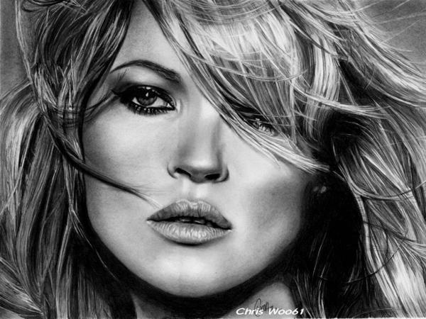 45 kate_moss_by_chriswoo61 35 Amazing Examples of Black And White Photography