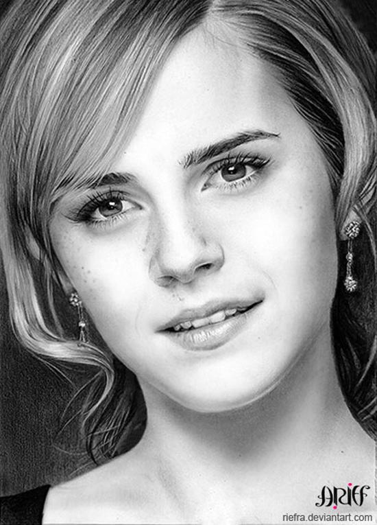 31 emma_watson_by_riefra 35 Amazing Examples of Black And White Photography