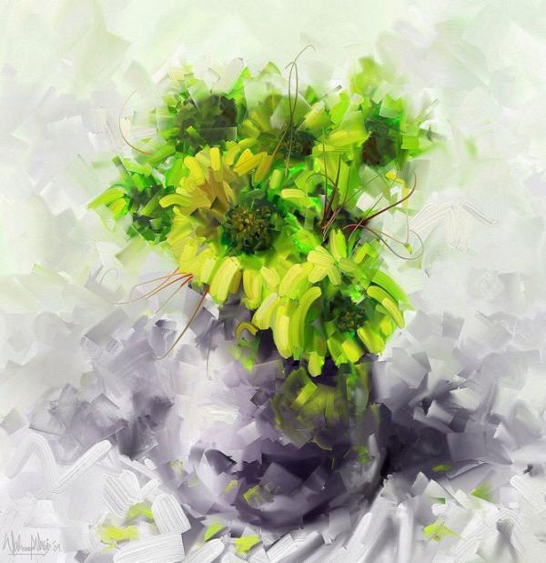 Flower Paintings by Waheed Nasir