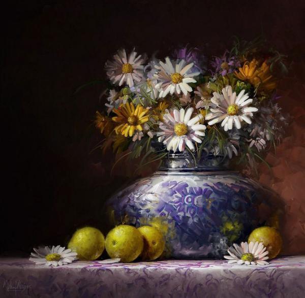 Flower Paintings by Waheed Nasir