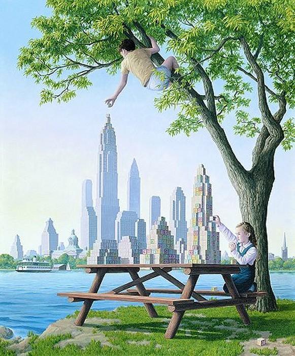 Optical Illusion Paintings by Rob Gonsalves