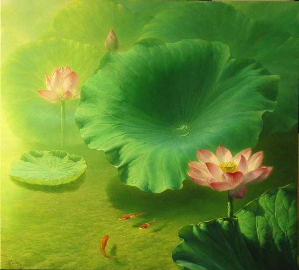 Lotus Paintings by Jiang Debin