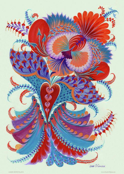 Beautiful Petrykivka Paintings by Olena Skytsiuk
