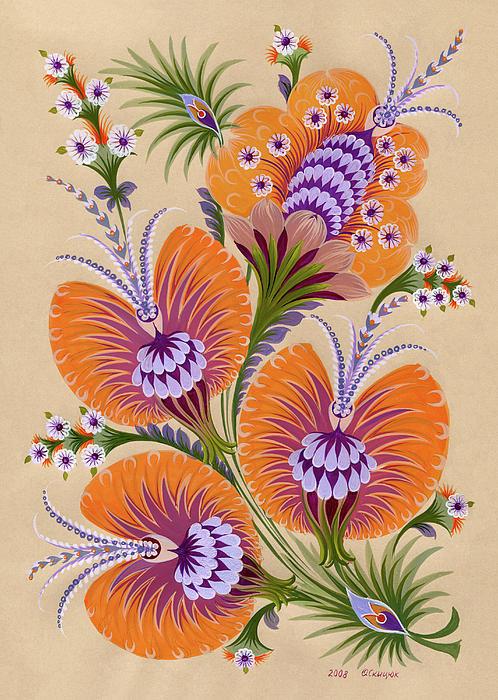 Beautiful Petrykivka Paintings by Olena Skytsiuk