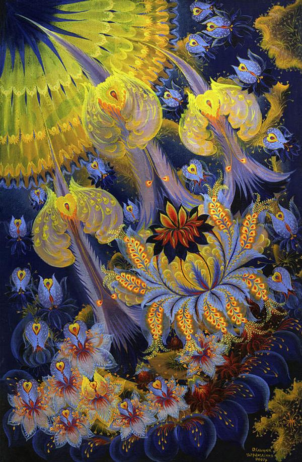 Beautiful Petrykivka Paintings by Olena Skytsiuk