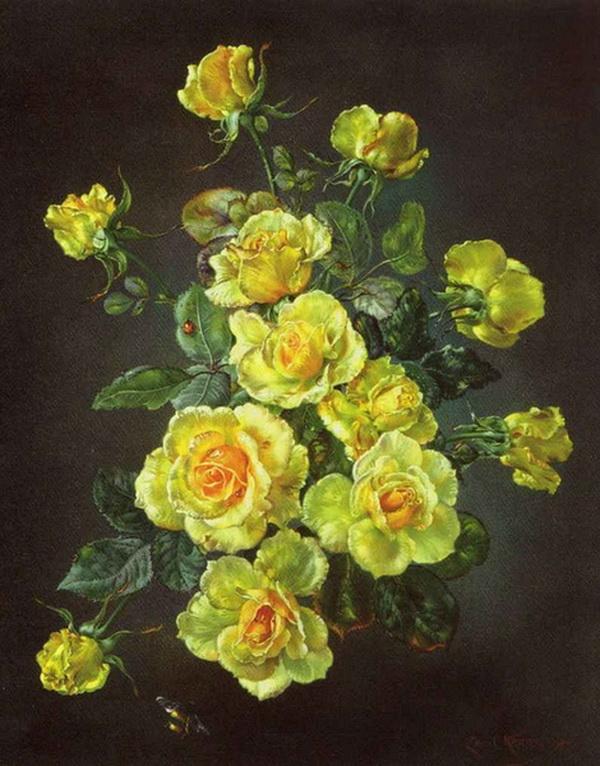 Flowers Painting by Cecil Kennedy