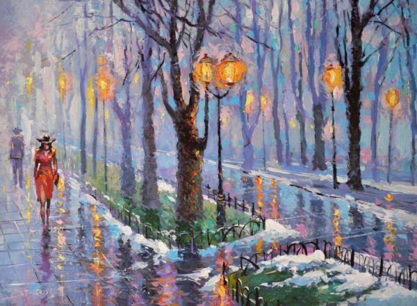 City landscape Paintings by Dmitri Spiros
