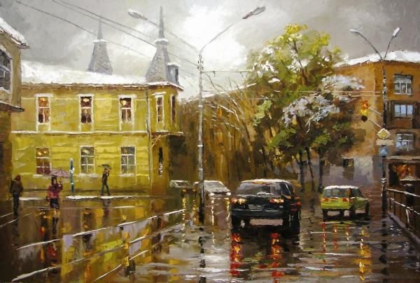 City landscape Paintings by Dmitri Spiros