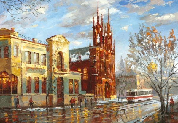 City landscape Paintings by Dmitri Spiros
