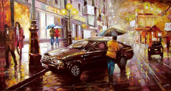 City landscape Paintings by Dmitri Spiros