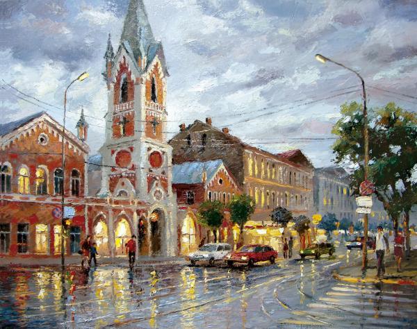 City landscape Paintings by Dmitri Spiros