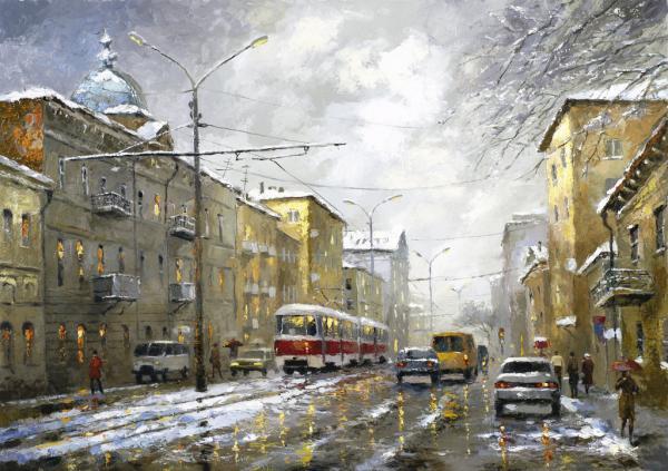City landscape Paintings by Dmitri Spiros
