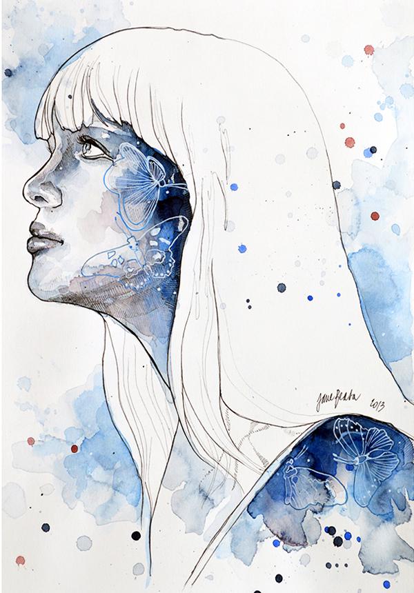 Watercolor Portraiture Paintings by Jane Beata