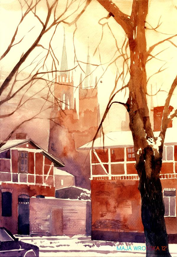 Watercolor Architectures by Maja Wronska
