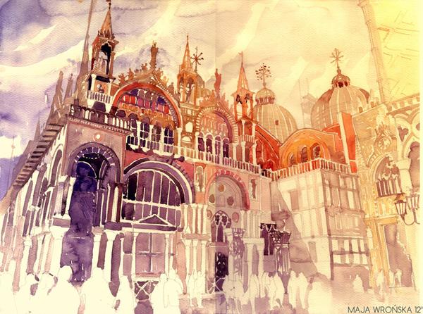 Watercolor Architectures by Maja Wronska
