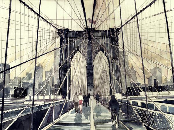 Watercolor Architectures by Maja Wronska