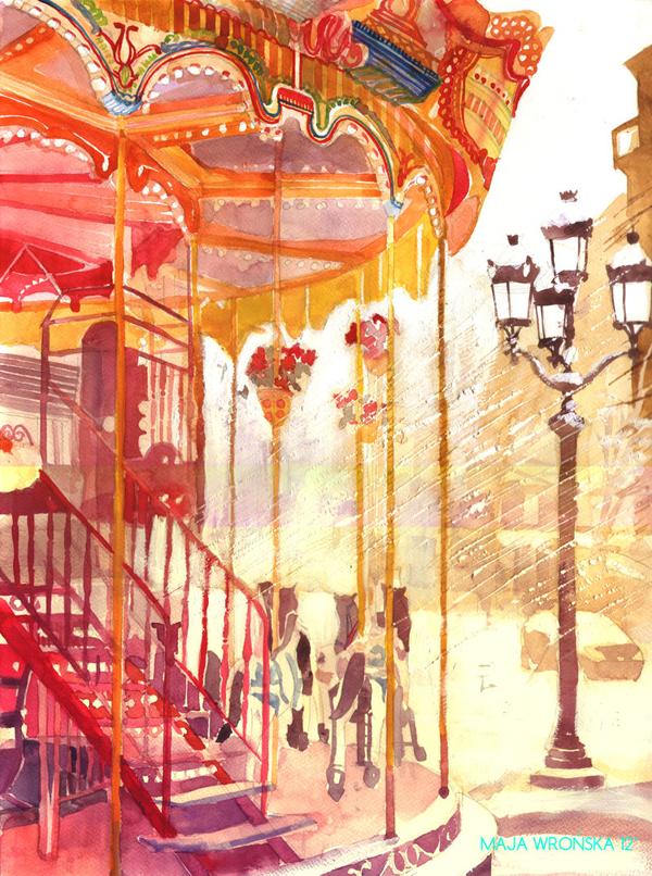Watercolor Architectures by Maja Wronska