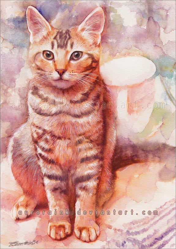 Cat Watercolors by Aurora Wienhold