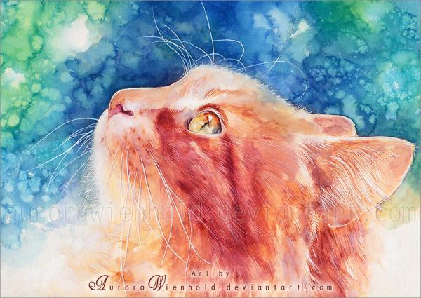Cat Watercolors by Aurora Wienhold