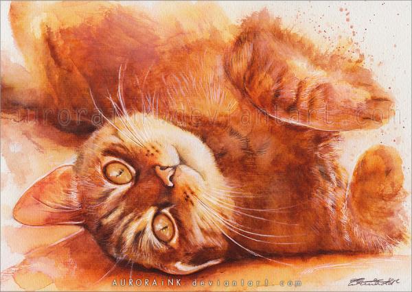 Cat Watercolors by Aurora Wienhold