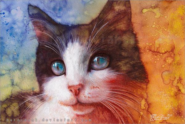Cat Watercolors by Aurora Wienhold