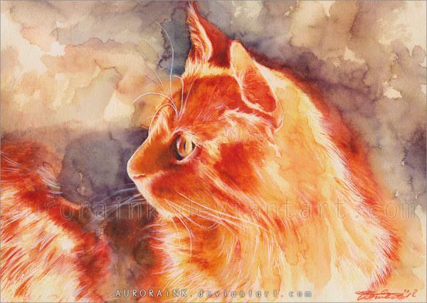 Cat Watercolors by Aurora Wienhold