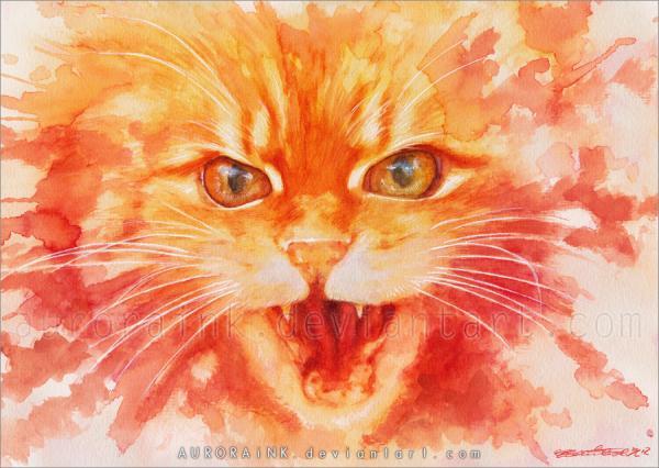 Cat Watercolors by Aurora Wienhold