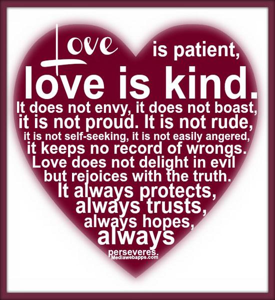 Love is patient love is kind