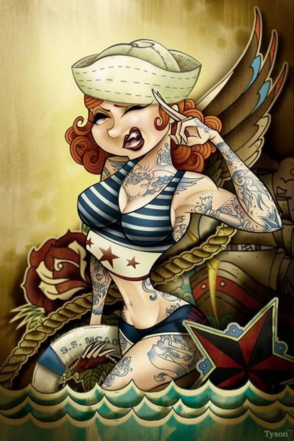 21 cartoon_girls Tattoo Illustrations 30 Amazing Illustrations for Your Tattoo Ideas
