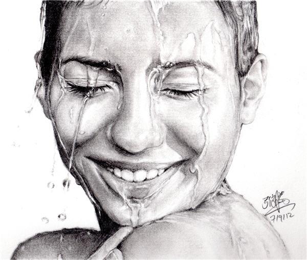 46 pencil_portrait_of_girl_with_wet_face_by_chaseroflight-d5h5ysz 50 Inspiring Examples of Water in Art