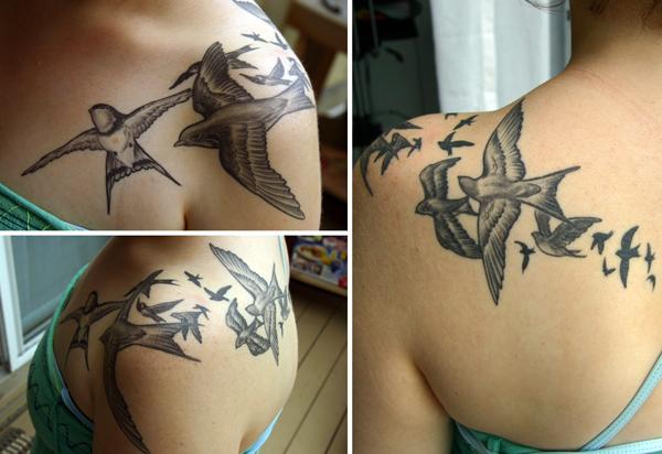 2 bird tattoo 110 Lovely Bird Tattoo Designs