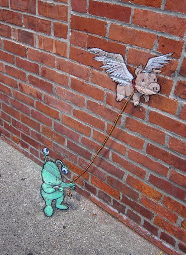 Playful Chalk Art by David Zinn