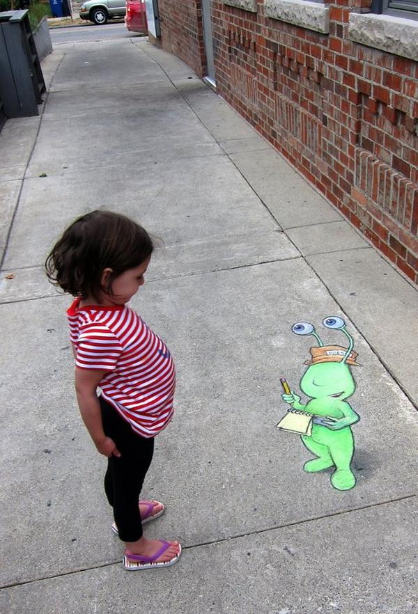 Playful Chalk Art by David Zinn