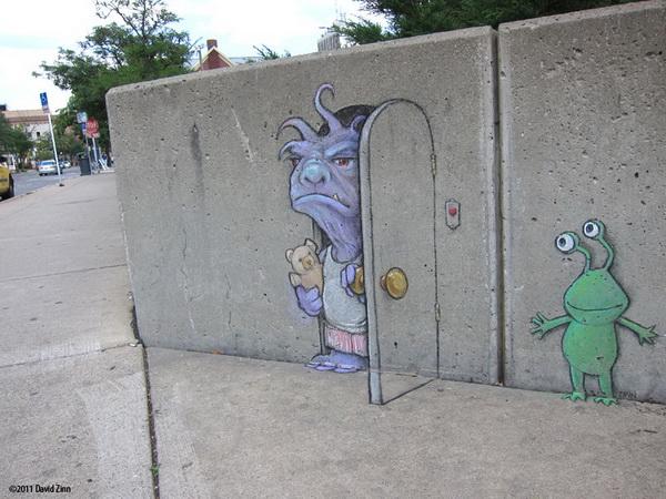 Playful Chalk Art by David Zinn