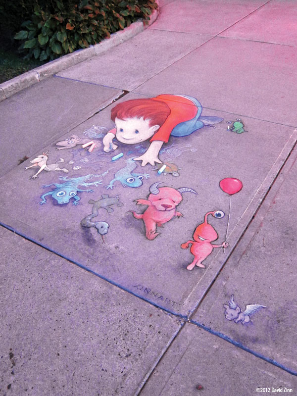 Playful Chalk Art by David Zinn